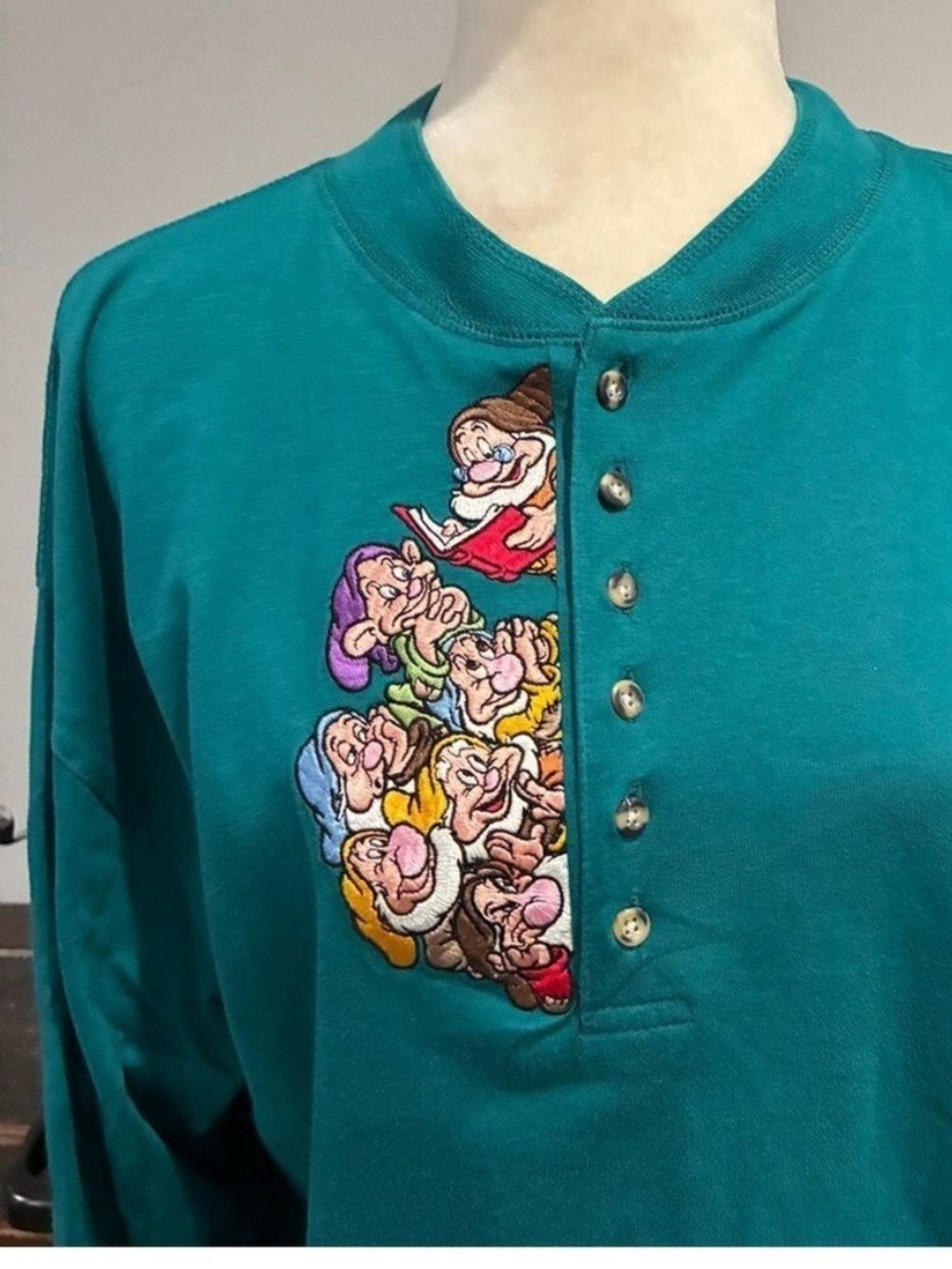 Vintage Disney Store Seven Dwarves Embroidered Shirt - Size Large